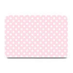 Polka Dots - White on Piggy Pink Plate Mat