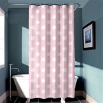Polka Dots - White on Piggy Pink Shower Curtain 36  x 72  (Stall)