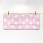 Polka Dots - White on Piggy Pink Hand Towel