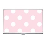 Polka Dots - White on Piggy Pink Business Card Holder