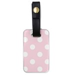 Polka Dots - White on Piggy Pink Luggage Tag (One Side)