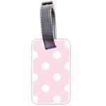 Polka Dots - White on Piggy Pink Luggage Tag (Two Sides)