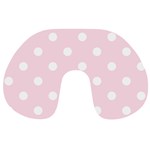 Polka Dots - White on Piggy Pink Travel Neck Pillow