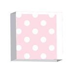 Polka Dots - White on Piggy Pink 4 x 4  Acrylic Photo Block