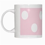 Polka Dots - White on Piggy Pink White Mug