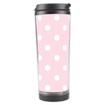 Polka Dots - White on Piggy Pink Travel Tumbler
