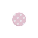 Polka Dots - White on Piggy Pink 1  Mini Button