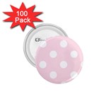 Polka Dots - White on Piggy Pink 1.75  Button (100 pack)