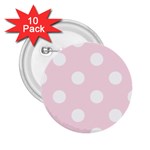 Polka Dots - White on Piggy Pink 2.25  Button (10 pack)