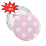 Polka Dots - White on Piggy Pink 2.25  Button (100 pack)