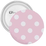 Polka Dots - White on Piggy Pink 3  Button