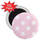 Polka Dots - White on Piggy Pink 2.25  Magnet (100 pack)
