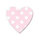Polka Dots - White on Piggy Pink Magnet (Heart)