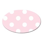 Polka Dots - White on Piggy Pink Magnet (Oval)