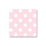 Polka Dots - White on Piggy Pink Magnet (Square)