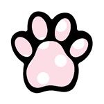 Polka Dots - White on Piggy Pink Magnet (Paw Print)