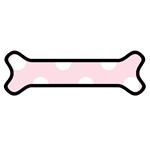Polka Dots - White on Piggy Pink Magnet (Dog Bone)