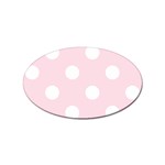 Polka Dots - White on Piggy Pink Sticker (Oval)