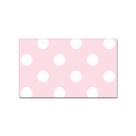 Polka Dots - White on Piggy Pink Sticker Rectangular (10 pack)