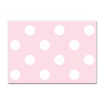 Polka Dots - White on Piggy Pink Sticker A4 (100 pack)