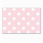 Polka Dots - White on Piggy Pink Postcard 4 x 6  (Pkg of 10)