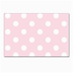 Polka Dots - White on Piggy Pink Postcards 5  x 7  (Pkg of 10)