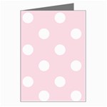 Polka Dots - White on Piggy Pink Greeting Card
