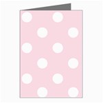 Polka Dots - White on Piggy Pink Greeting Cards (Pkg of 8)
