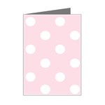 Polka Dots - White on Piggy Pink Mini Greeting Card