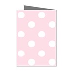 Polka Dots - White on Piggy Pink Mini Greeting Cards (Pkg of 8)