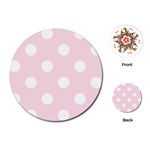 Polka Dots - White on Piggy Pink Playing Cards (Round)