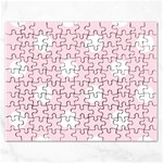 Polka Dots - White on Piggy Pink Jigsaw Puzzle (Rectangular)