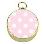 Polka Dots - White on Piggy Pink Gold Compass