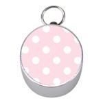 Polka Dots - White on Piggy Pink Silver Compass (Mini)