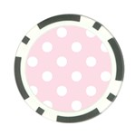 Polka Dots - White on Piggy Pink Poker Chip Card Guard