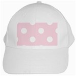 Polka Dots - White on Piggy Pink White Cap