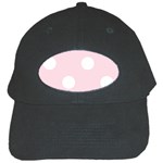 Polka Dots - White on Piggy Pink Black Cap
