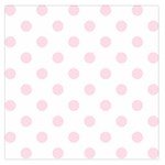 Polka Dots - Piggy Pink on White Large Satin Scarf (Square)