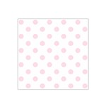 Polka Dots - Piggy Pink on White Satin Bandana Scarf