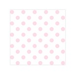 Polka Dots - Piggy Pink on White Small Satin Scarf  (Square)
