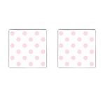 Polka Dots - Piggy Pink on White Cufflinks (Square)