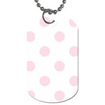 Polka Dots - Piggy Pink on White Dog Tag (Two Sides)