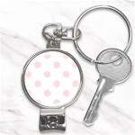 Polka Dots - Piggy Pink on White Nail Clippers Key Chain