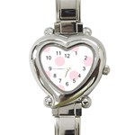 Polka Dots - Piggy Pink on White Heart Italian Charm Watch