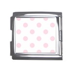 Polka Dots - Piggy Pink on White Mega Link Italian Charm (18mm)