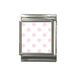 Polka Dots - Piggy Pink on White Italian Charm (13mm)