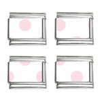 Polka Dots - Piggy Pink on White 9mm Italian Charm (4 pack)