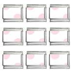 Polka Dots - Piggy Pink on White 9mm Italian Charm (9 pack)