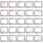 Polka Dots - Piggy Pink on White 9mm Italian Charm (25 pack)