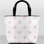 Polka Dots - Piggy Pink on White Bucket Bag